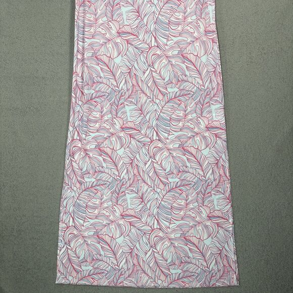 Stella Parker Size M Maxi Dress Jersey Knit Lightweight‎ Pink Blue Coral Resort - Picture 2 of 13
